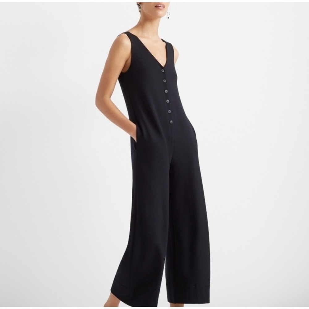 NEW! ‎ CLUB MONACO A Line Knit Jumpsuit - BLACK - medium